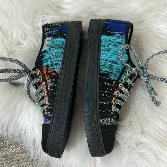 CHANEL Interlocking CC Multicolor Tweed Sneakers 38 - Picture 8 of 11